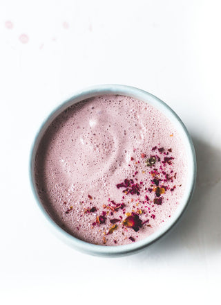 cup of pink moon milk by heartbeet kitchen