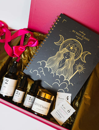 Savor Beauty Mask + Manifest box, planner, and products