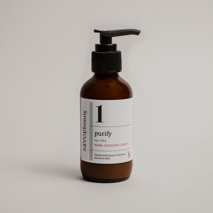 Brown bottle with pump and white label reading 