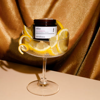 Yuzu peel with lemon slices in a glass