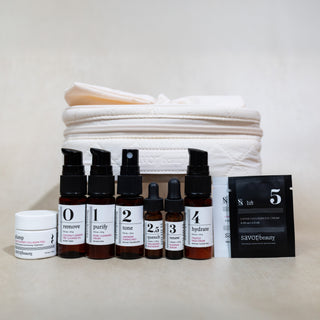 Savor Discovery Bag with trial products lined up