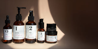 savor beauty's korean beauty ritual skincare line on a beige backround